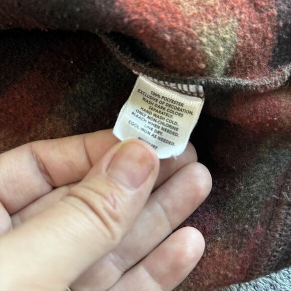 JOHN WAYNE SUPPLY‎ MENS RED BLACK PLAID SNAP PULLOVER FLEECE S - Picture 6 of 6